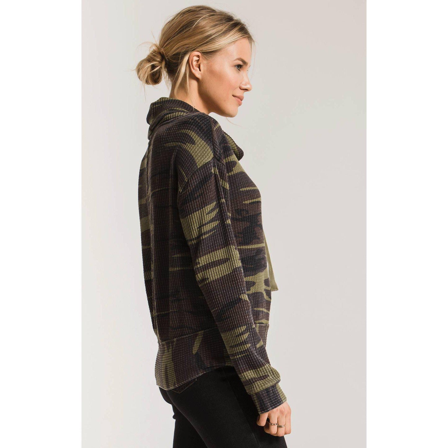 The Camo Cowl Neck Thermal Top