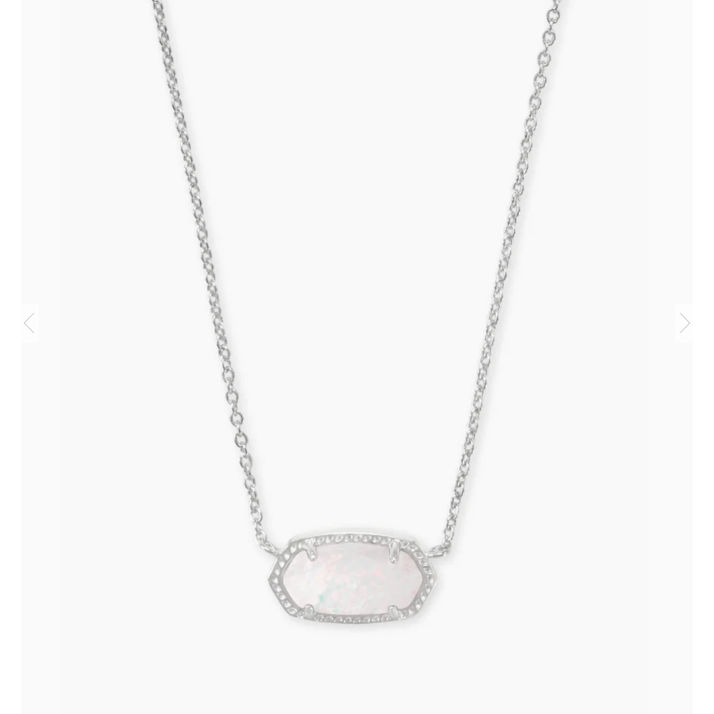 Elisa Silver Pendant Necklace In White Kyocera Opal