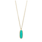 layla long pendant necklace gold bronze veined teal