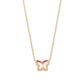 Lillia Butterfly Pendant Necklace in Gold Blush Dichroic Glass