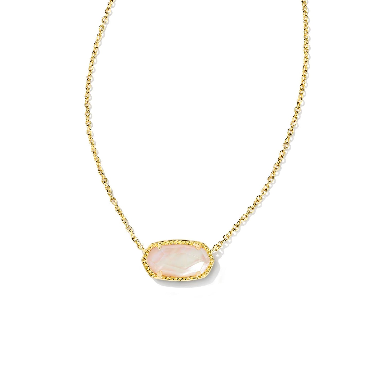 Elisa Short Pendant Necklace in Golden Abalone