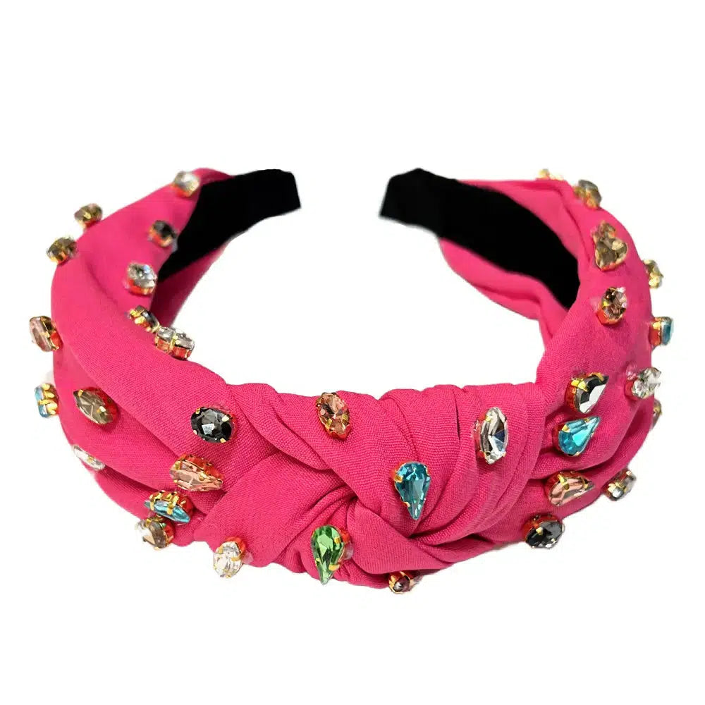 Gemmed Out Headband in Pink