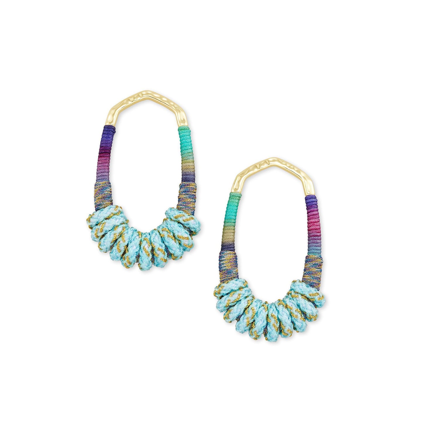 Masie Open Frame Earring In Gold Mint Mix