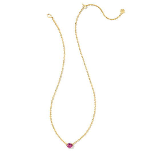 Cailin Crystal Necklace in Gold and Purple Crystal