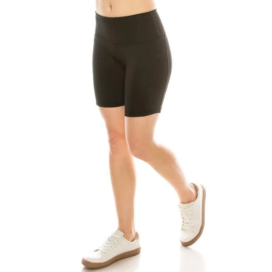 High Waisted Biker Shorts in Black