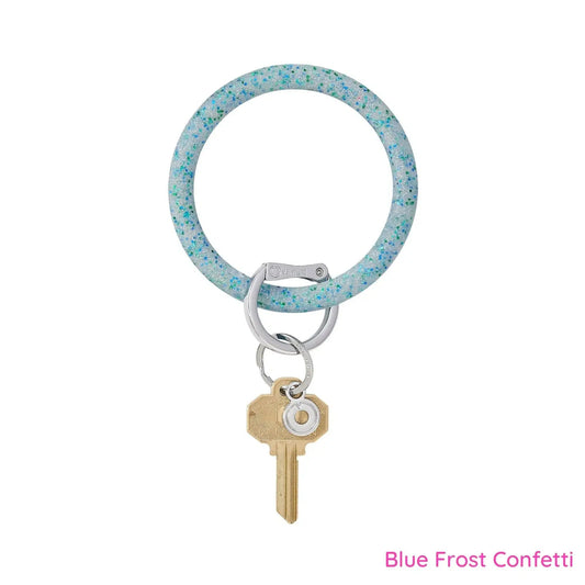 Blue Frost Confetti Silicone Key Ring