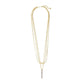 Jack Gold Multi Strand Necklace In White Crystal