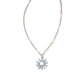 Madison Daisy Short Necklace in Bright Silver and Light Blue Opal