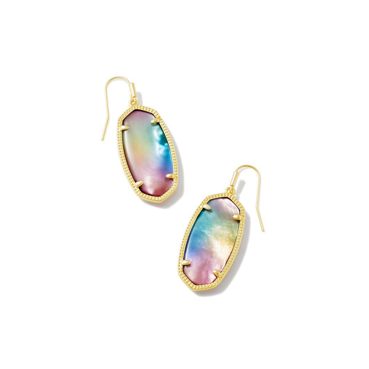 Elle Drop Earrings in Gold Watercolor