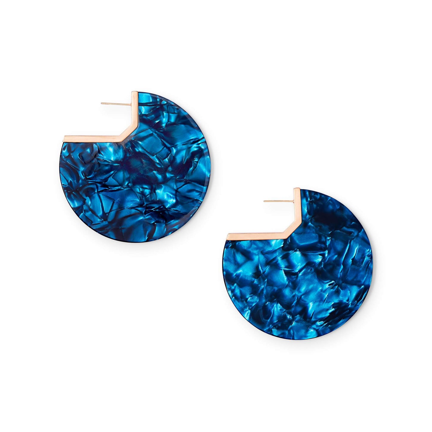 KS Kai Earrings in Navy Blue Acetate Rose Gold