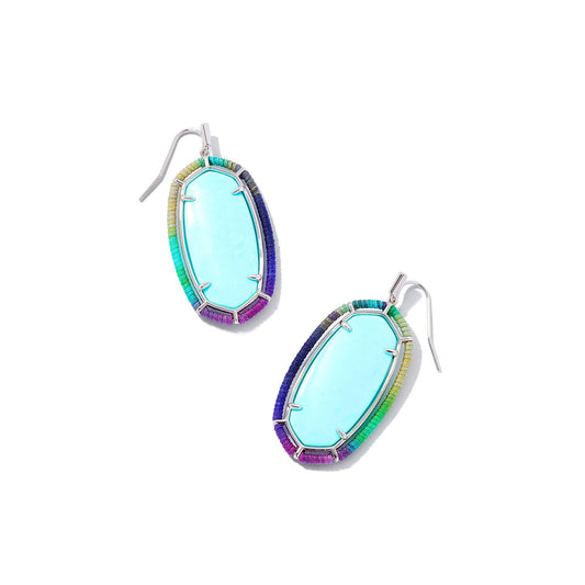 Threaded Elle Drop Earrings in Rhodium Mix