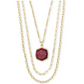 Davis Gold Multi Strand Necklace in Raspberry Labradorite