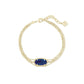 Elaina Gold Multi Strand Bracelet In Indigo Blue Drusy