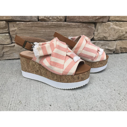 Striped Cork Wedge