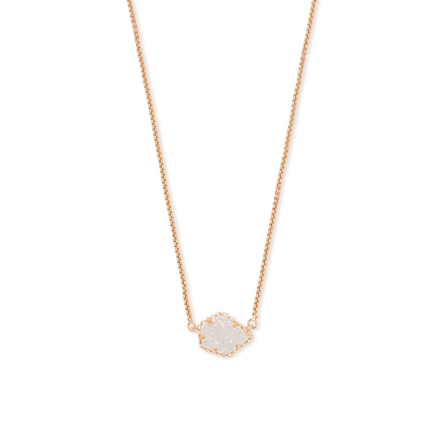 Tess Rose Gold Iridescent Drusy Necklace
