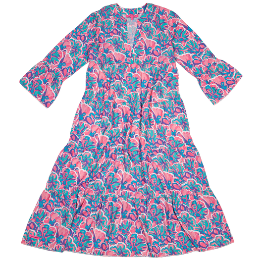 SS Tiered Midi Dress Tropical