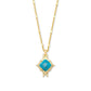 Fall 2 Cass Long Pendant Necklace In Gold Teal Howlite