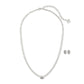 Emilie Multi Strand Necklace & Earrings Gift Set In Platinum Drusy