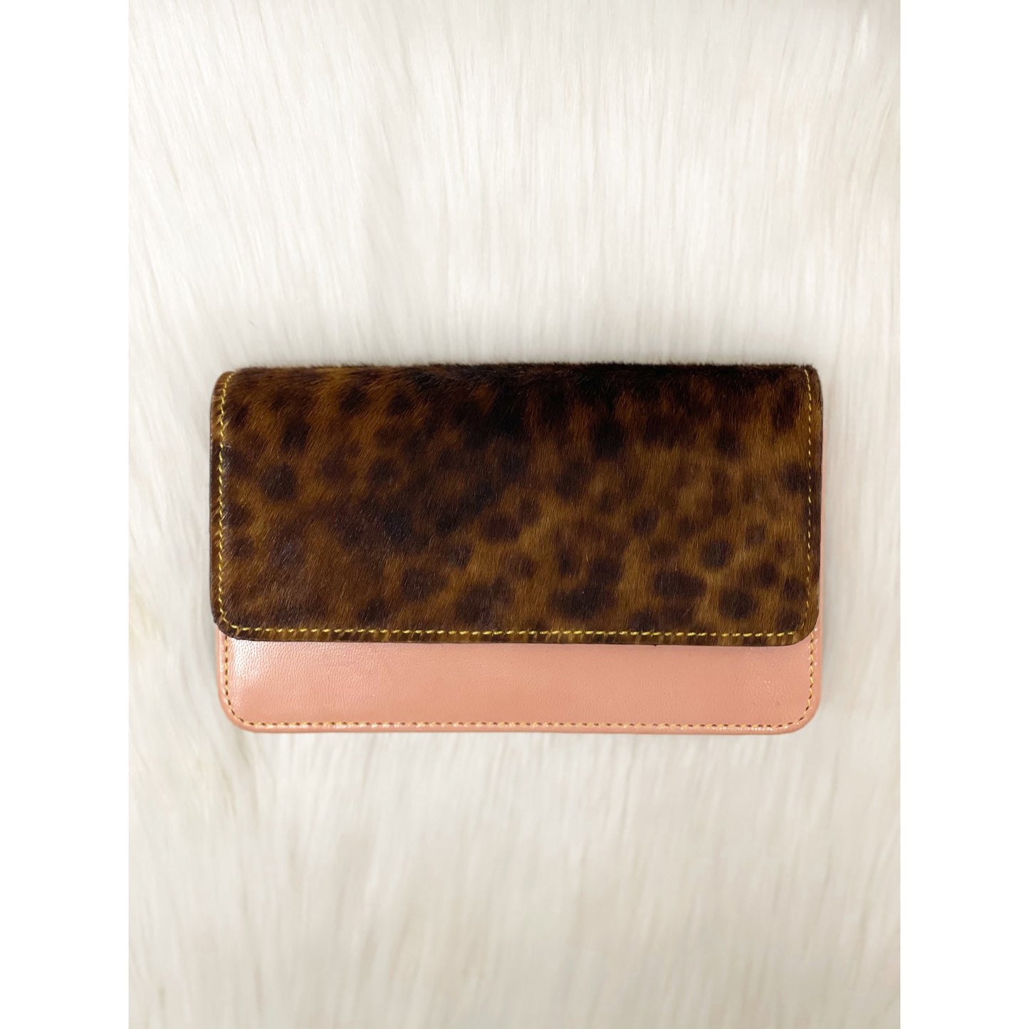 Nova Leather Wallet Rose Pink/Animal Print