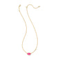 Lips Pendant Necklace in Gold Pink Opal