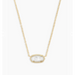 Elisa Gold Pendant Necklace In Ivory Mother Of Pearl