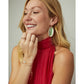 Danielle Gold Drop Earrings In Dichroic Glass