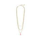 Elisa Triple Strand Necklace in Gold Iridescent Coral Illusion