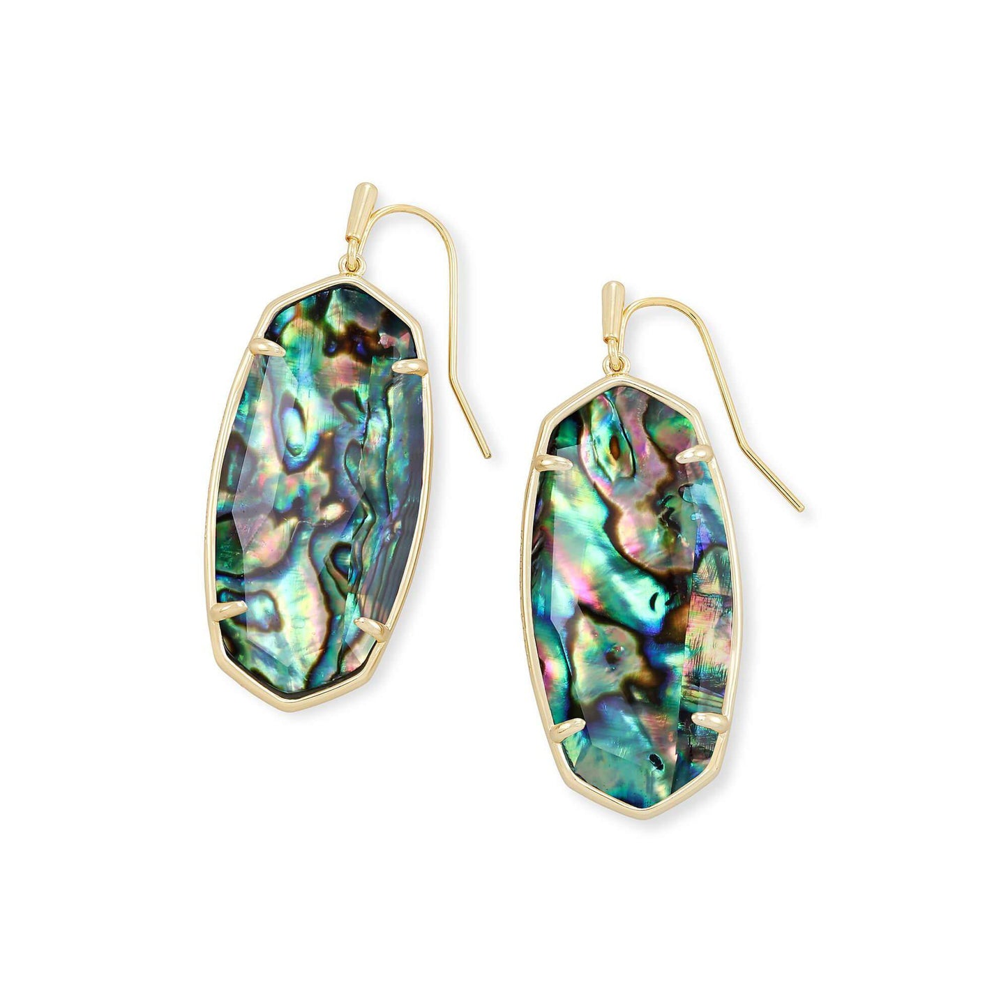 Faceted Elle Earring in Gold Abalone Shell