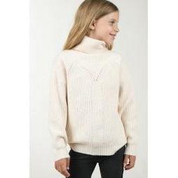 Girl's Off White Knitted Sweater