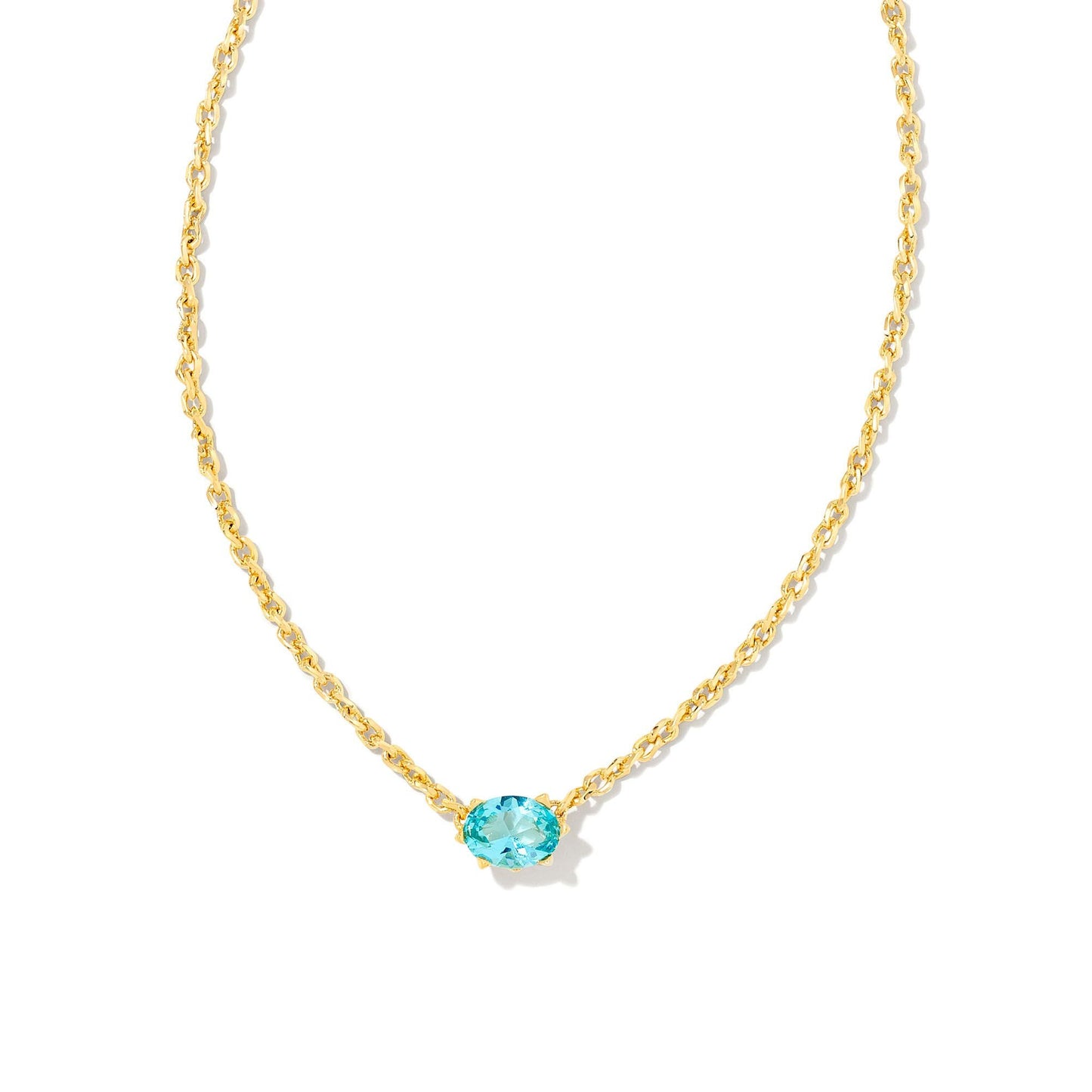 Cailin Crystal Necklace in Gold and Aqua Crystal