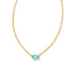 Cailin Crystal Necklace in Gold and Aqua Crystal