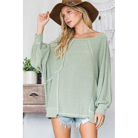 Olive Dolman Tunic Top