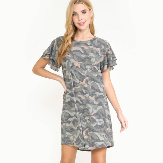 Curvy Be Invincible Ruffle Dress