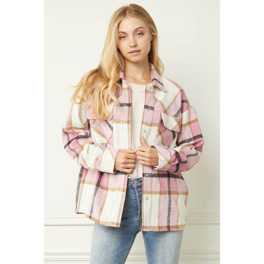 Plaid Pink Shacket