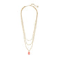 Elisa Triple Strand Necklace In Gold Coral Illusion