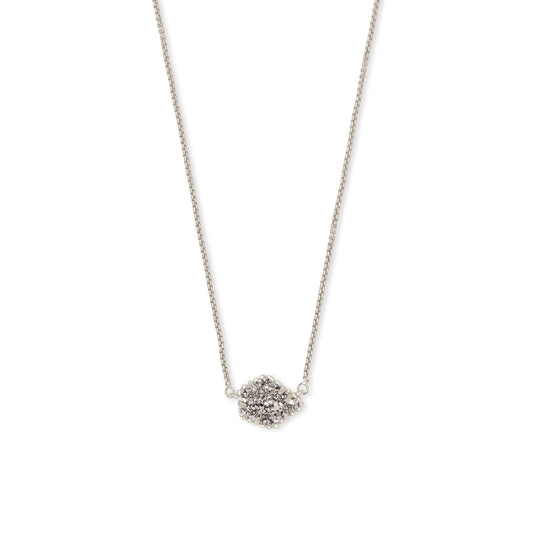 Tess Rhodium Necklace in Platinum Drusy