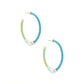 Raven Hoop Earrings in Gold Turquoise Mix