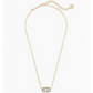 Elisa Gold Pendant Necklace In Slate Cats Eye