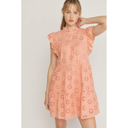 Eyelet Peach Dress