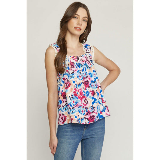 Square Neck Pattern Top