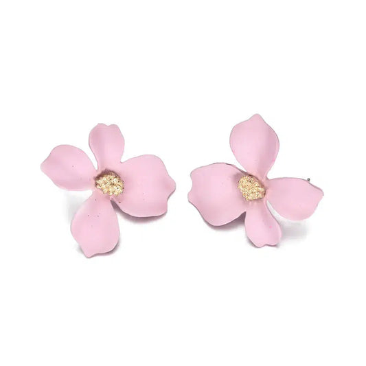 Spring Floral Stud Earring In Light Pink