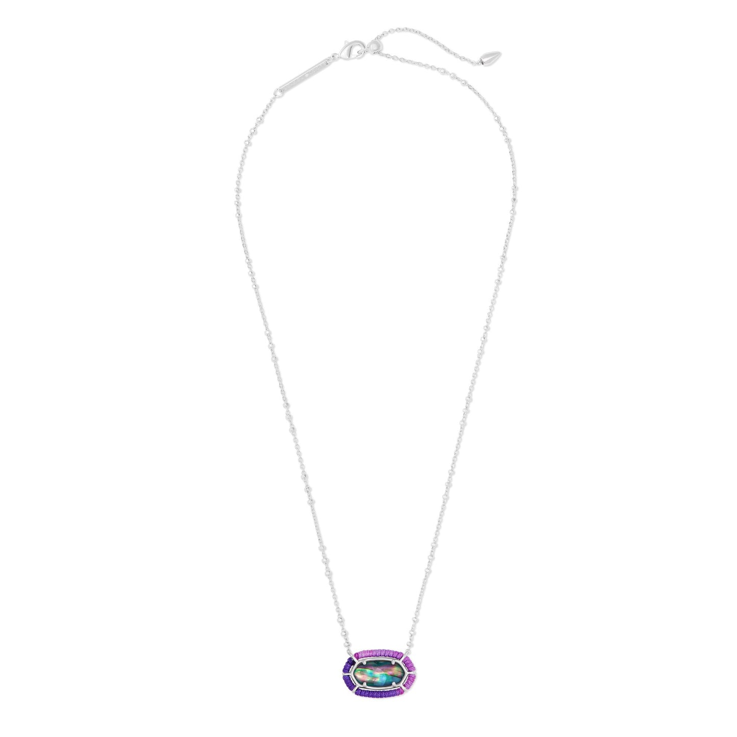 Elisa Threaded Necklace In Bright Silver Lilac Abalone
