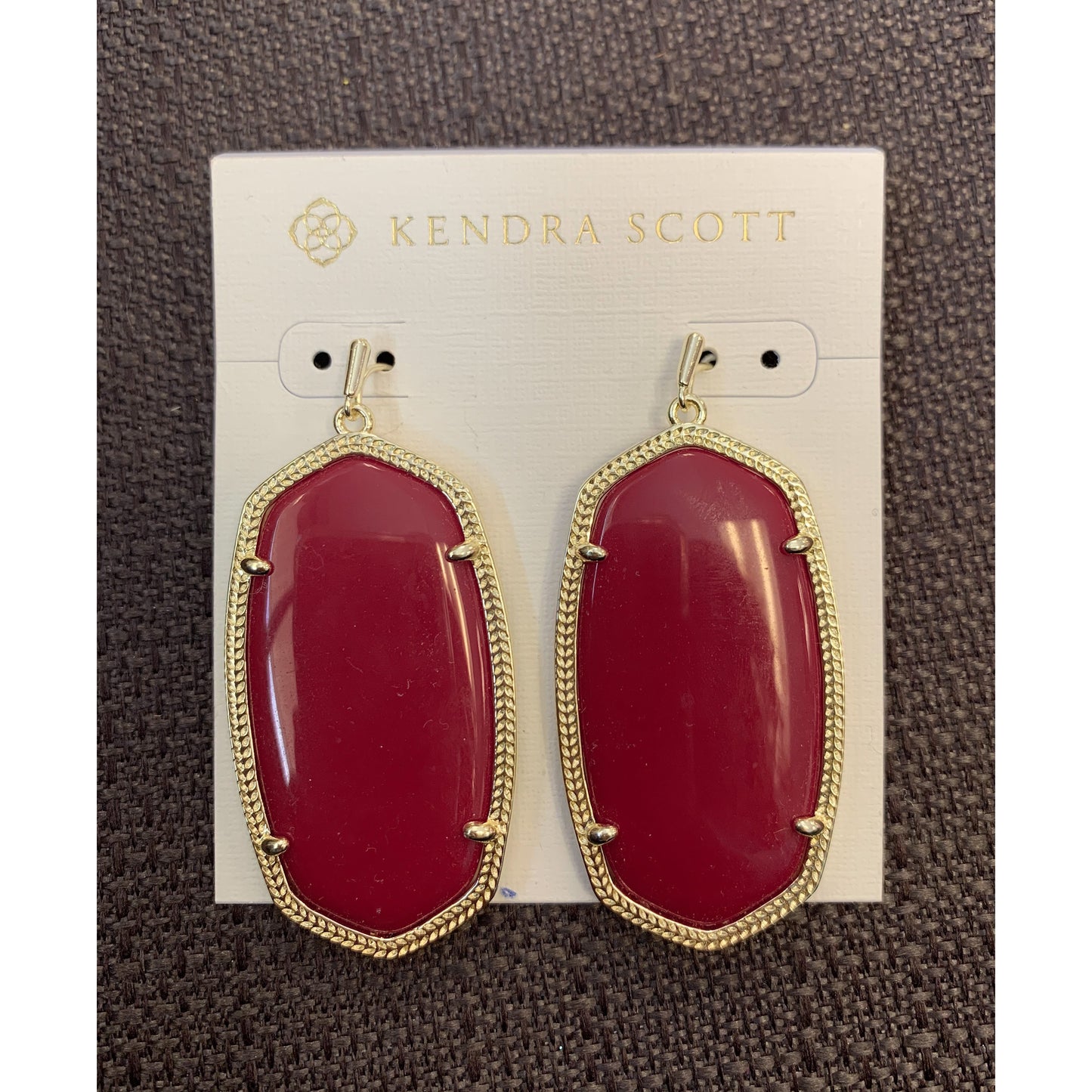 KS Danielle Earrings In Dark Red Gold