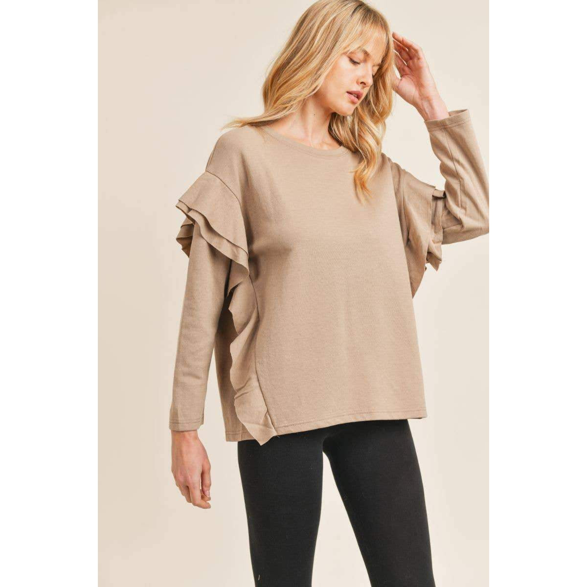 Leslie Top In Taupe