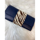 Bria Leather Wallet Zebra Navy