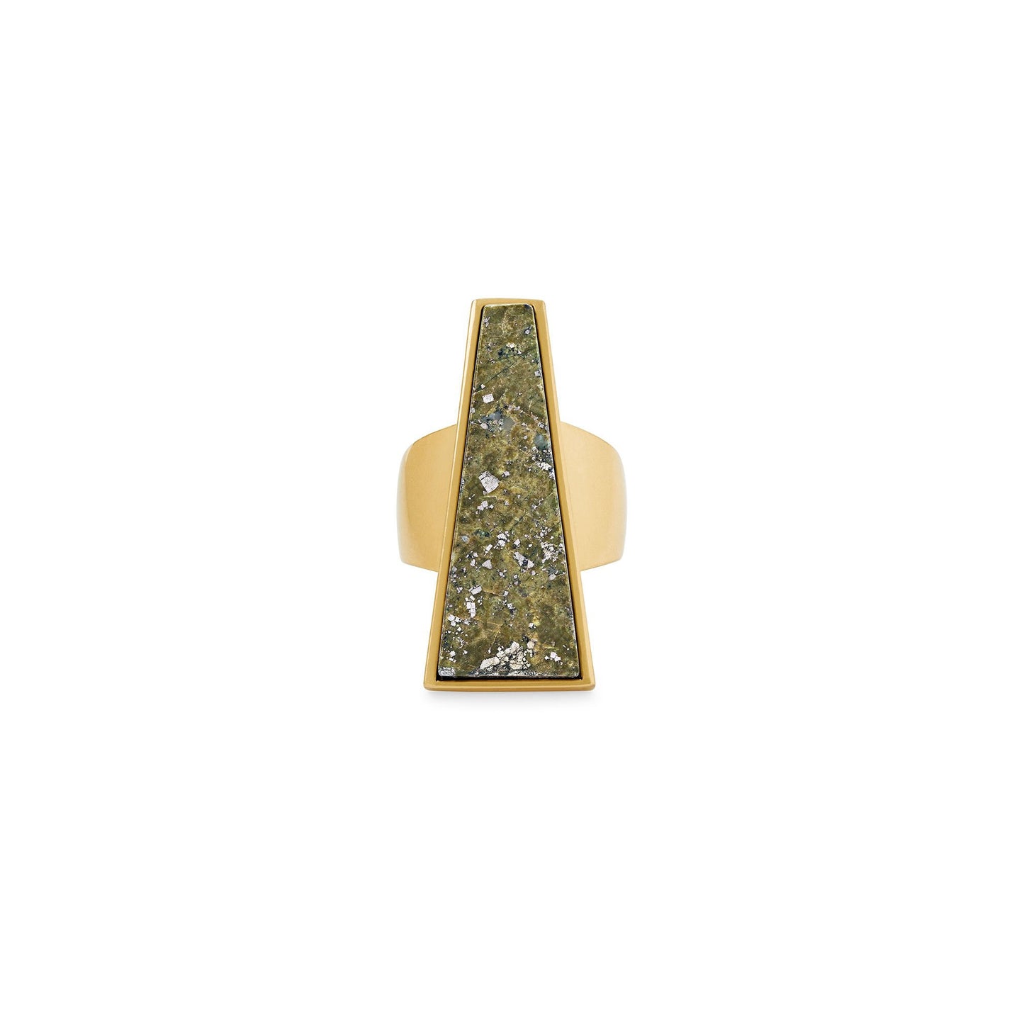 Collins Cocktail Ring size 7 in Vintage Gold Olive Epidote