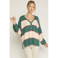 Oversized Green Striped Sweater