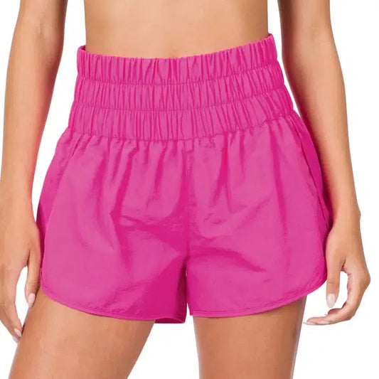 Hot Pink Smock Waist Shorts