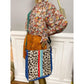 Indie Large Leather Crossbody In Leopard Royal Blue