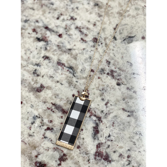 Long Buffalo Plaid Necklace